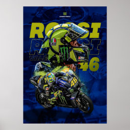 Poster valentino rossi, lenda do moto gp, o doutor 46,