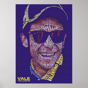 Poster valentino rossi, lenda do moto gp, o doutor 46,