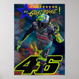 Poster valentino rossi, lenda do moto gp, o doutor 46,