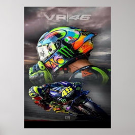 Poster valentino rossi, lenda do moto gp, o doutor 46,