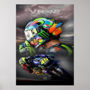Poster valentino rossi, lenda do moto gp, o doutor 46,