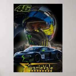 Poster valentino rossi, lenda do moto gp, o doutor 46,