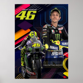 Poster valentino rossi, lenda do moto gp, o doutor 46,