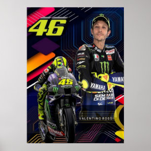 Poster valentino rossi, lenda do moto gp, o doutor 46,