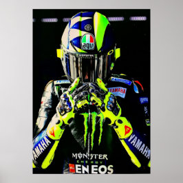 Poster valentino rossi, lenda do moto gp, o doutor 46,