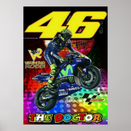 Poster valentino rossi, lenda do moto gp, o doutor 46,