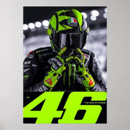 Poster valentino rossi, lenda do moto gp, o doutor 46,