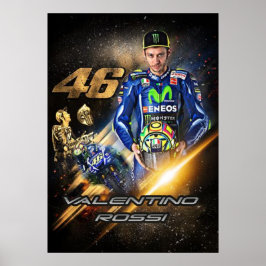 Poster valentino rossi, lenda do moto gp, o doutor 46,