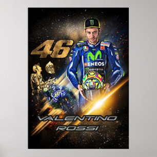 Poster valentino rossi, lenda do moto gp, o doutor 46,