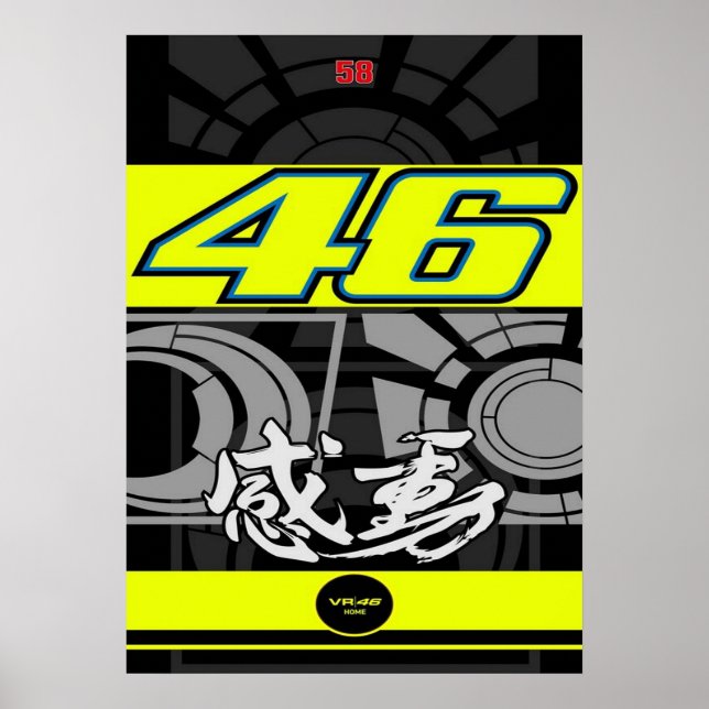 Poster valentino rossi, moto gp legend,    the doctor 46, (Frente)