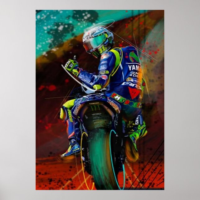 Poster valentino rossi, moto gp legend,    the doctor 46, (Frente)