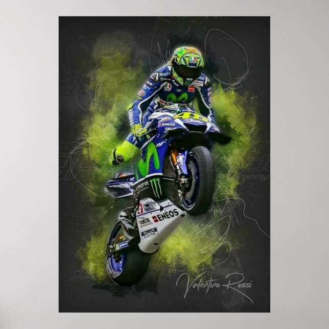 Poster valentino rossi, moto gp legend,    the doctor 46, (Frente)