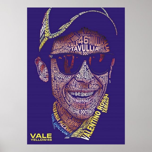 Poster valentino rossi, moto gp legend,    the doctor 46, (Frente)