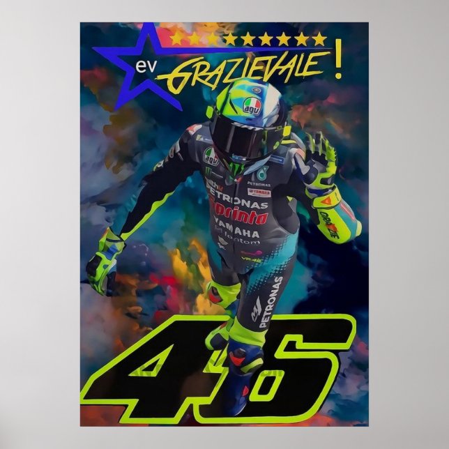 Poster valentino rossi, moto gp legend,    the doctor 46, (Frente)
