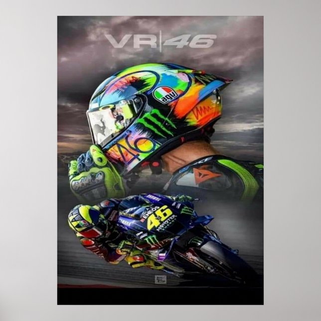 Poster valentino rossi, moto gp legend,    the doctor 46, (Frente)