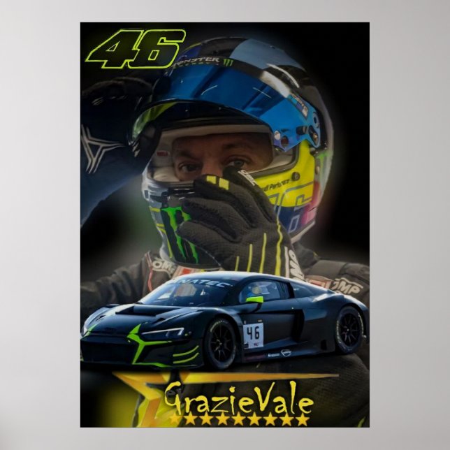 Poster valentino rossi, moto gp legend,    the doctor 46, (Frente)