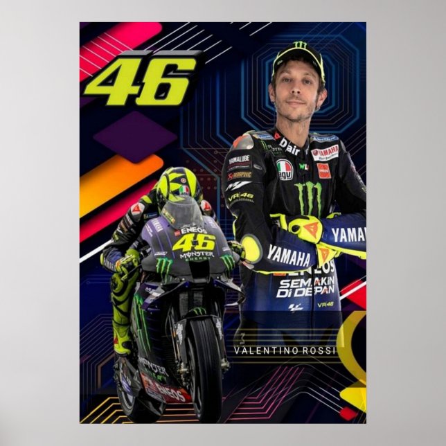 Poster valentino rossi, moto gp legend,    the doctor 46, (Frente)