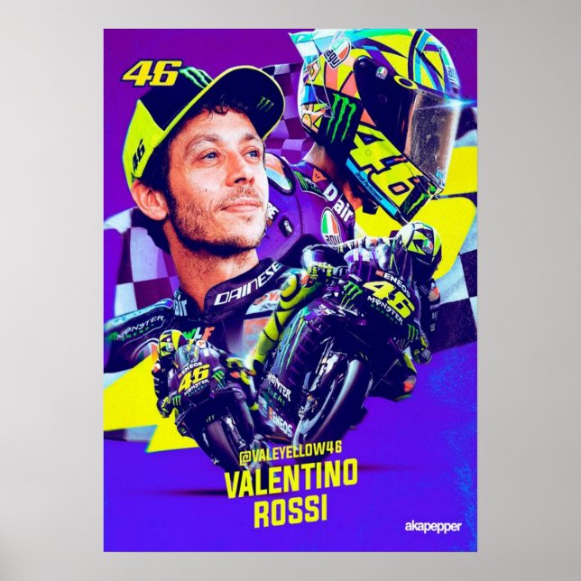 Poster valentino rossi, moto gp legend,    the doctor 46, (Frente)