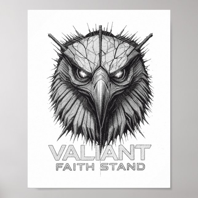 Poster Valiant Faith Stand Eagle Christian Courage Streng (Frente)