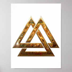 Poster Valknut - ouro