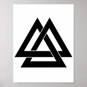 Poster Valknut - Preto