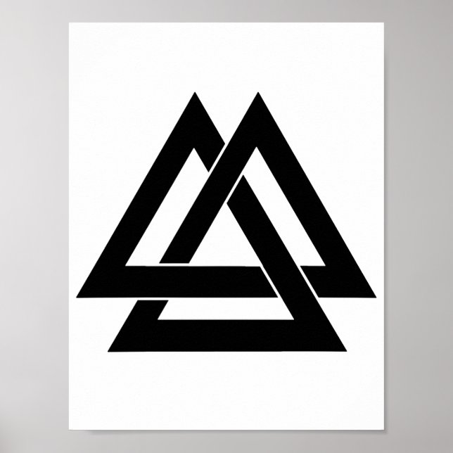 Poster Valknut - Preto (Frente)