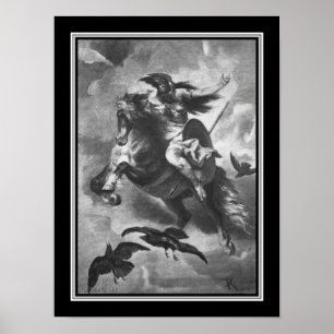 Poster "Valkyrie" mitologia de 1884 noruegueses