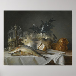 Poster Vallayer-Coster - Still Life With Mackerel, Bread