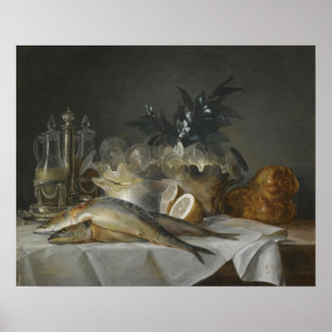 Poster Vallayer-Coster - Still Life With Mackerel, Bread