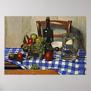 Pôster Vallotton: Vida Estática com Tablecloth Blue Check