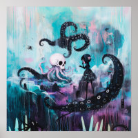 Valor da Matriz de Arte AI do Gótico Octopus Witch