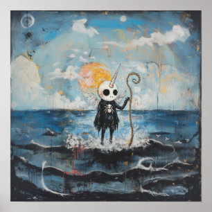 Poster Valor da Matriz de Arte AI Magical Witchy do Unico