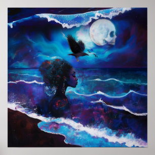 Poster Valor da Matriz de Arte AI Witchy de Intenção Mani