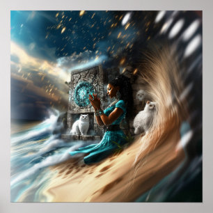 Poster Valor da Matriz de Arte AI Witchy de Intenção Mani