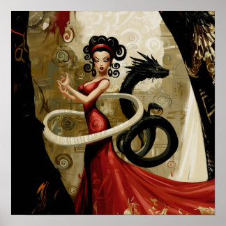 Poster Valor da Matriz de Arte AI Witchy de Intenção Mani