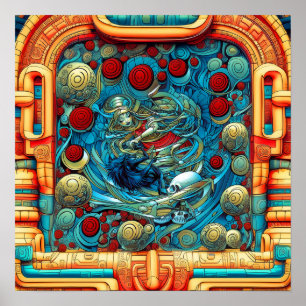 Poster Valor de Matriz de Arte AI Colorida Colorida do ab