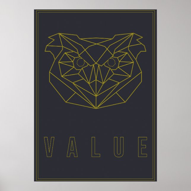 Poster Valor próprio do origami amarelo-poster (Frente)