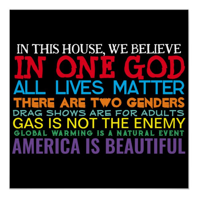 PÔSTER VALORES CONSERVADORES - POSTER GLOSSY (Frente)