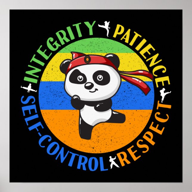 Poster Valores de Artes Marciais - Meninos Karate Mindset (Frente)