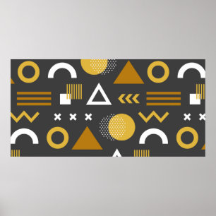 Poster Valores geométricos, design de padrão uniforme. 