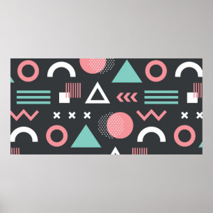 Poster Valores geométricos padrão uniforme design.