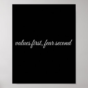 Poster Valores Primeiro, Medo Depois - Terapia de Saúde M