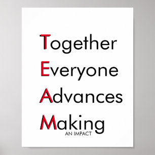 Poster Valores TEAM - Juntos, Todos Avançam Fazer e
