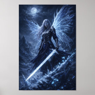 Poster Valquíria Anjo Guerreira do Gelo com Espada Congel