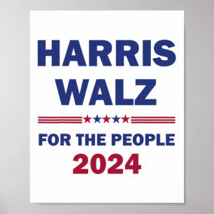 Poster Vals 2024 Para o Povo Kamala Harris Tim Waltz 