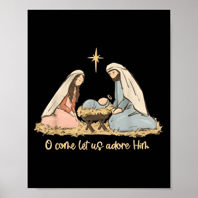 Poster Vamos Adorá-Lo, Feliz Cristã Chri. (Frente)