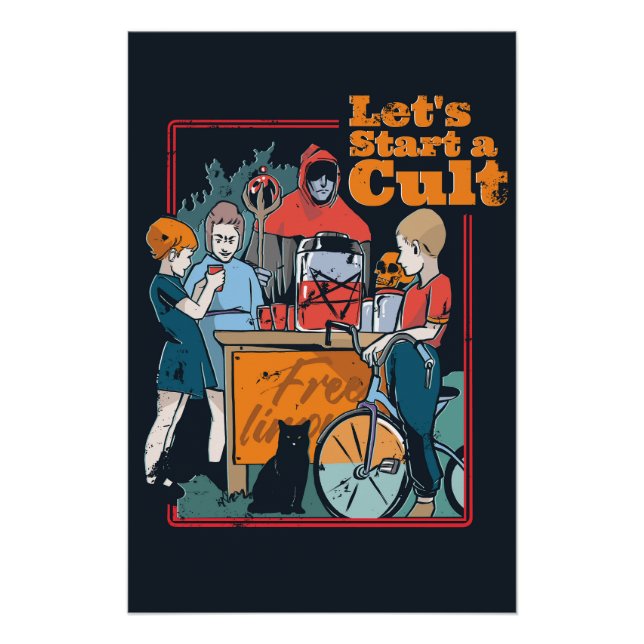 Pôster Vamos começar um Cult Spooky Retro Halloween Kids (Frente)