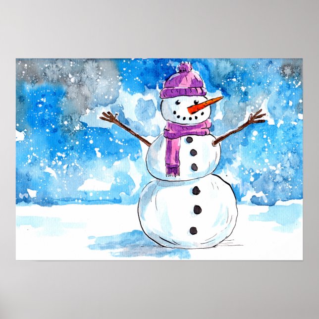 Poster Vamos constrói um boneco de neve (Frente)
