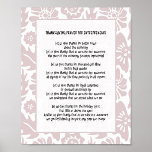 Poster Vamos Dar Graças Ornamentação Floral Senhora Chefe
