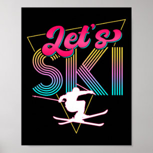 Poster Vamos Esqui Retro 80s Skiing Party Outfit 90s Skie